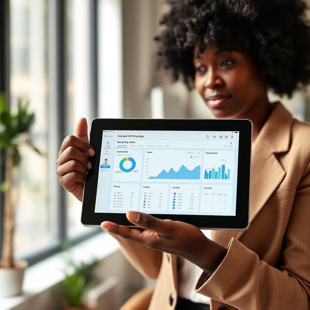 HR professional presenting recruitment analytics
